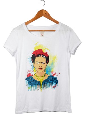 Muggkuppa Frida Kahlo Kadın Beyaz T-Shirt