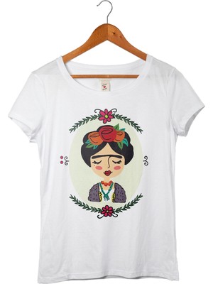 Muggkuppa Frida Kahlo Kadın Beyaz T-Shirt