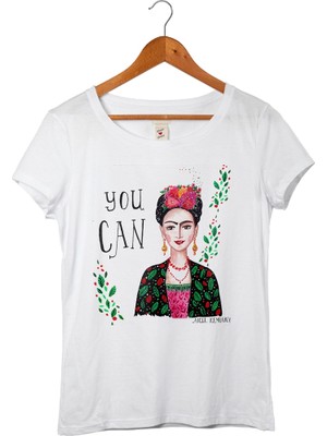 Muggkuppa Frida Kahlo Kadın Beyaz T-Shirt