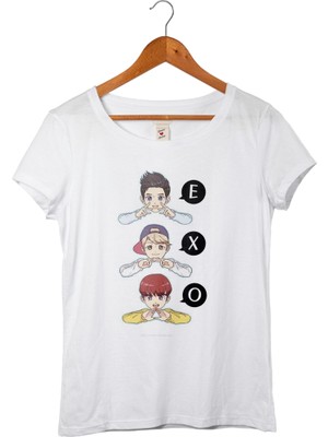 Muggkuppa K-Pop Exo Kadın Beyaz T-Shirt