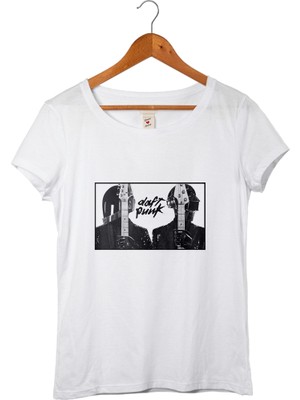 Muggkuppa Duft Punk Kadın Beyaz T-Shirt