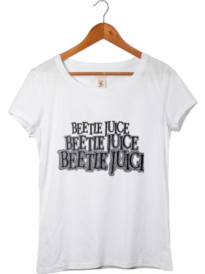Muggkuppa Beettle Juice Kadın Beyaz T-Shirt