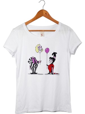 Muggkuppa Beettle Juice Kadın Beyaz T-Shirt