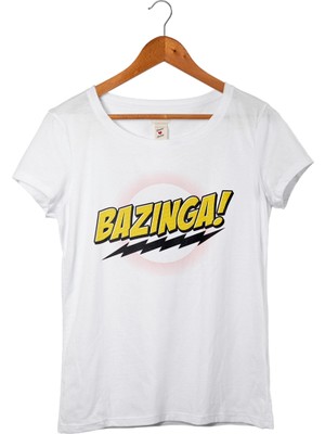 Muggkuppa The Big Bang Bazinga Kadın Beyaz T-Shirt