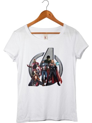 Muggkuppa The Avengers Kadın Beyaz T-Shirt