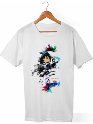 Muggkuppa Interstellar Unisex-Erkek Beyaz T-Shirt