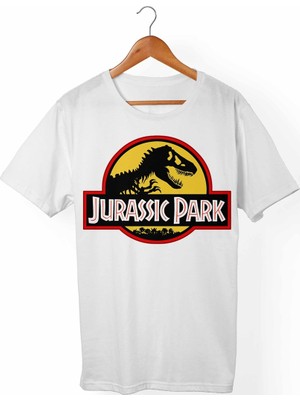 Muggkuppa Jurassic Park Unisex-Kadın Beyaz T-Shirt