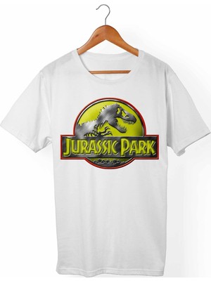 Muggkuppa Jurassic Park Unisex-Kadın Beyaz T-Shirt