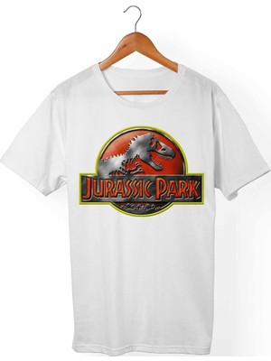 Muggkuppa Jurassic Park Unisex-Kadın Beyaz T-Shirt