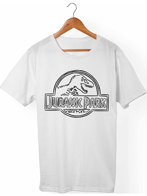 Muggkuppa Jurassic Park Unisex-Kadın Beyaz T-Shirt