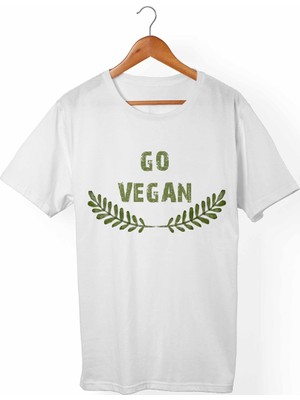 Muggkuppa Vegan-Go Vegan Unisex-Erkek Beyaz T-Shirt