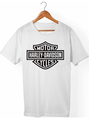 Muggkuppa Harley Davidson Unisex-Kadın Beyaz T-Shirt