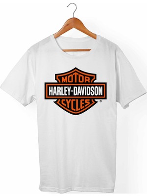 Muggkuppa Harley Davidson Unisex-Erkek Beyaz T-Shirt