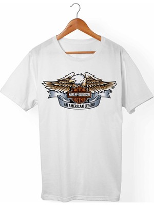 Muggkuppa Harley Davidson Unisex-Kadın Beyaz T-Shirt