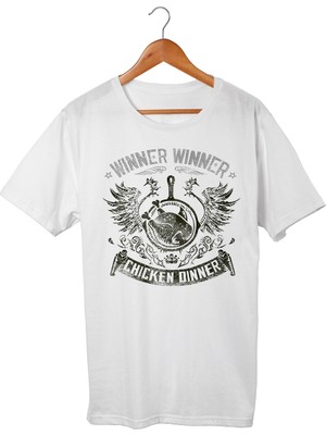 Muggkuppa Pubg Winner Winner Chicken Dinner Beyaz T-Shirt