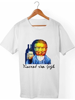 Muggkuppa Van Gogh Unisex-Erkek Beyaz T-Shirt