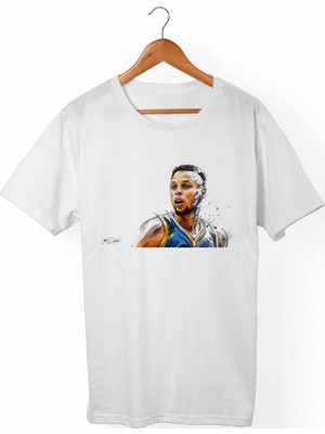 Muggkuppa Stephen Curry Unisex-Erkek Beyaz T-Shirt