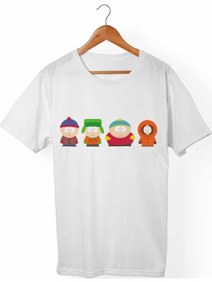 Muggkuppa Southpark Unisex-Erkek Beyaz T-Shirt