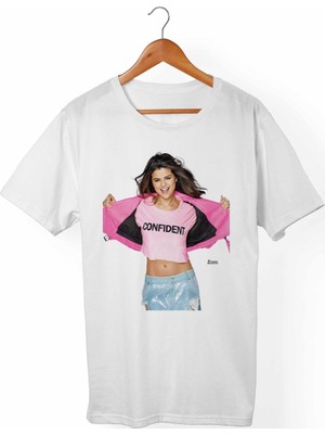 Muggkuppa Selena Gomez Unisex-Kadın Beyaz T-Shirt
