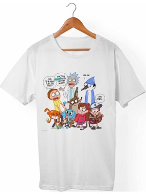 Muggkuppa Regular Show Unisex-Kadın Beyaz T-Shirt