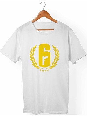 Muggkuppa Rainbow Six Siegeunisex-Erkek Beyaz T-Shirt