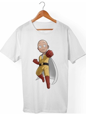 Muggkuppa One-Punch Man Unisex-Erkek Beyaz T-Shirt