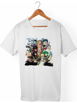Muggkuppa One-Punch Man Unisex-Kadın Beyaz T-Shirt