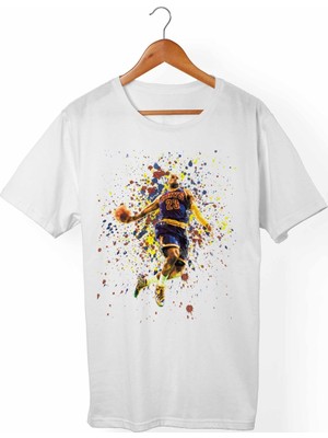Muggkuppa Lebron James Unisex-Erkek Beyaz T-Shirt