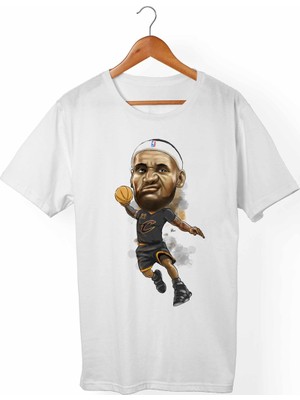 Muggkuppa Lebron James Unisex-Erkek Beyaz T-Shirt