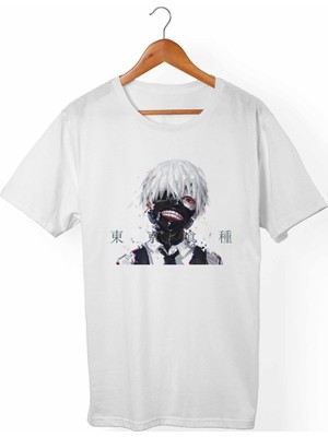 Muggkuppa Tokyo Ghoul Kaneki Unisex-Kadın Beyaz T-Shirt