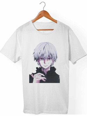 Muggkuppa Tokyo Ghoul Kaneki Unisex-Kadın Beyaz T-Shirt