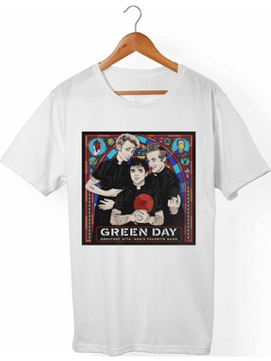 Muggkuppa Green Day Unisex-Kadın Beyaz T-Shirt