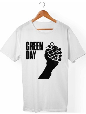 Muggkuppa Green Day Unisex-Erkek Beyaz T-Shirt