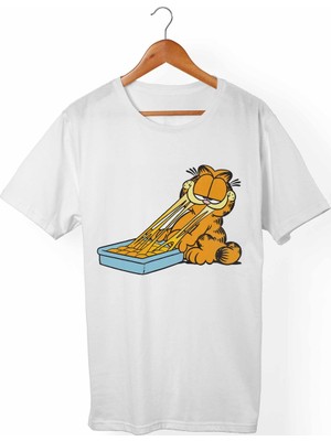 Muggkuppa Garfield Unisex-Kadın Beyaz T-Shirt