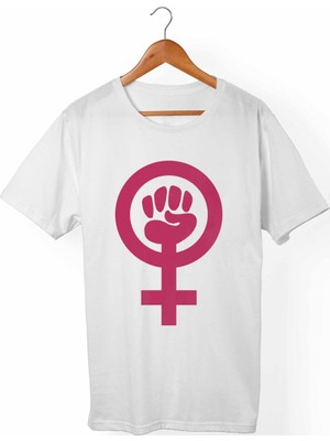 Muggkuppa Feminist Unisex-Kadın Beyaz T-Shirt