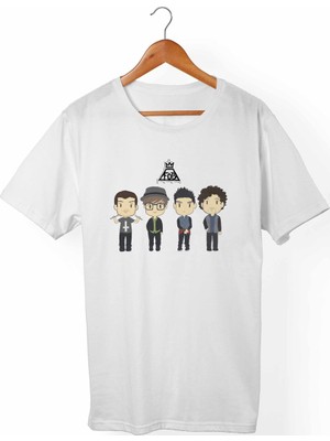 Muggkuppa Fall Out Boy Unisex-Erkek Beyaz T-Shirt