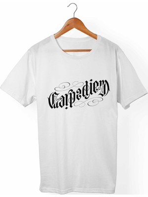Muggkuppa Carpediem Unisex-Kadın Beyaz T-Shirt