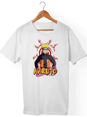 Muggkuppa Naruto Uzumaki Unisex-Kadın Beyaz T-Shirt
