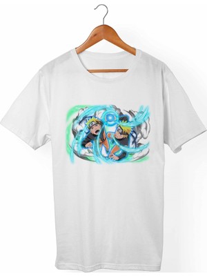 Muggkuppa Naruto Uzumaki Unisex-Erkek Beyaz T-Shirt