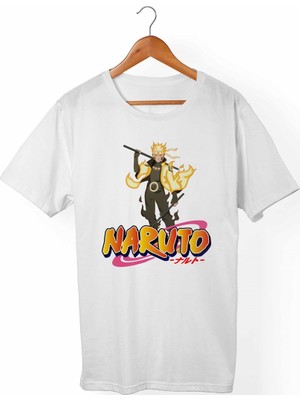 Muggkuppa Naruto Uzumaki Unisex-Kadın Beyaz T-Shirt
