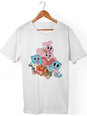 Muggkuppa Gumball Unisex-Erkek Beyaz T-Shirt
