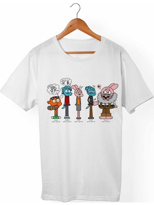Muggkuppa Gumball Unisex-Erkek Beyaz T-Shirt
