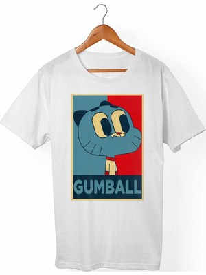Muggkuppa Gumball Unisex-Erkek Beyaz T-Shirt
