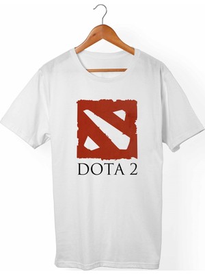 Muggkuppa Dota 2 Unisex-Erkek Beyaz T-Shirt