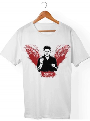 Muggkuppa Dexter Morgan Unisex-Kadın Beyaz T-Shirt