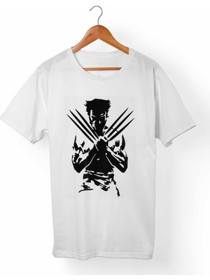 Muggkuppa Wolverine Logan Unisex-Erkek Beyaz T-Shirt
