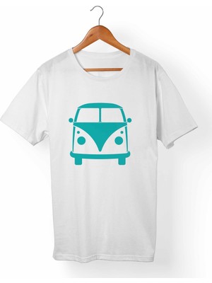 Muggkuppa Vw Bus-Hippie Unisex-Kadın Beyaz T-Shirt