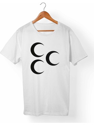 Muggkuppa Ay Yıldız Türk-Bozkurt Unisex-Kadın Beyaz T-Shirt