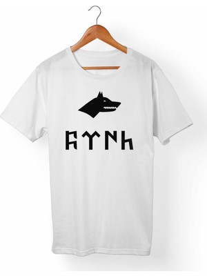 Muggkuppa Ay Yıldız Türk-Bozkurt Unisex-Kadın Beyaz T-Shirt