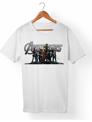 Muggkuppa The Avengers Unisex-Kadın Beyaz T-Shirt